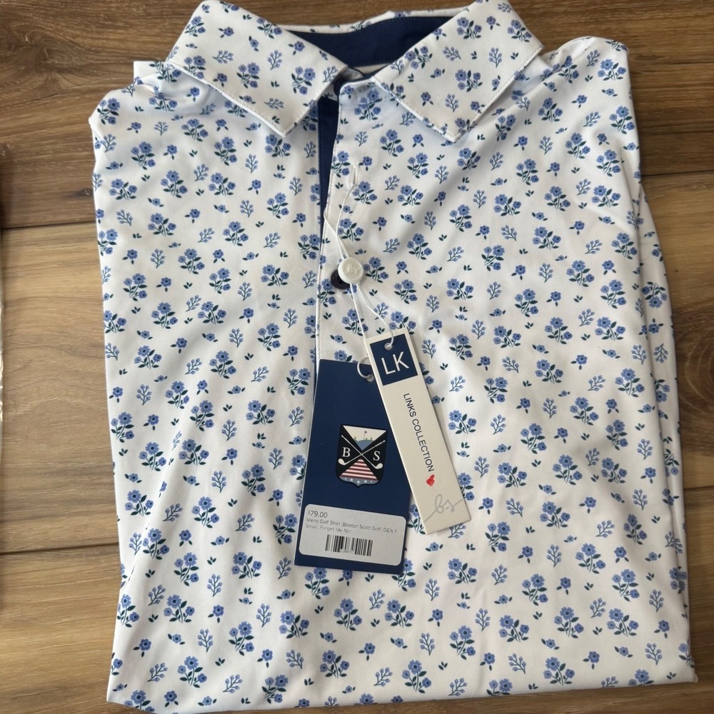 NWT Links Collection Boston Scott Floral Print Golf Polo Mens Small MSRP$79 - Picture 6 of 6